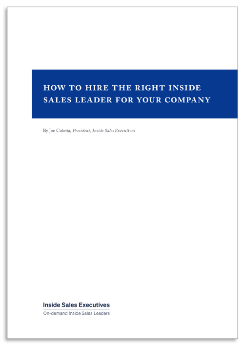 how to hire the right inside sales leader for your company guide